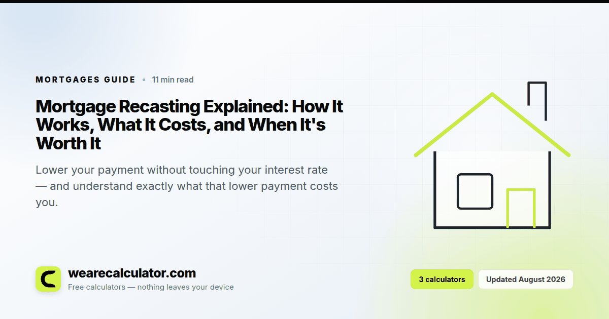 Mortgage Recasting Explained: How It Works, What It Costs, and When It's Worth It — Mortgages guide from We Are Calculator