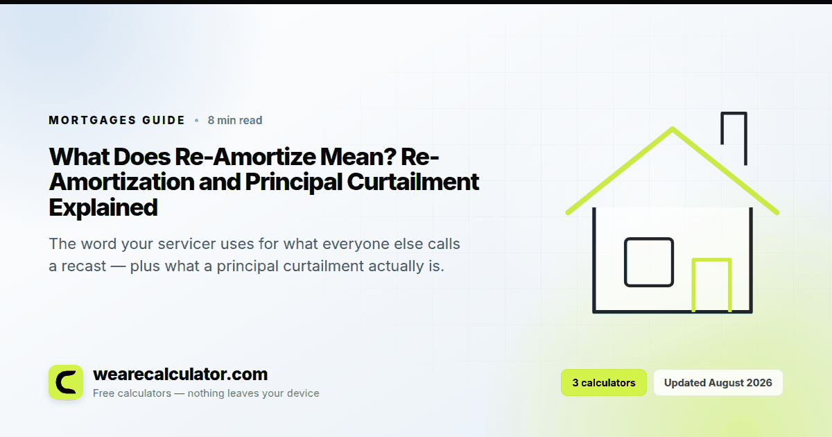 What Does Re-Amortize Mean? Re-Amortization and Principal Curtailment Explained — Mortgages guide from We Are Calculator